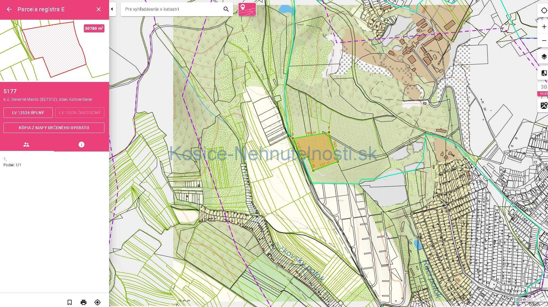 predaj pozemok pre rodinne domy kosice 30780 m2